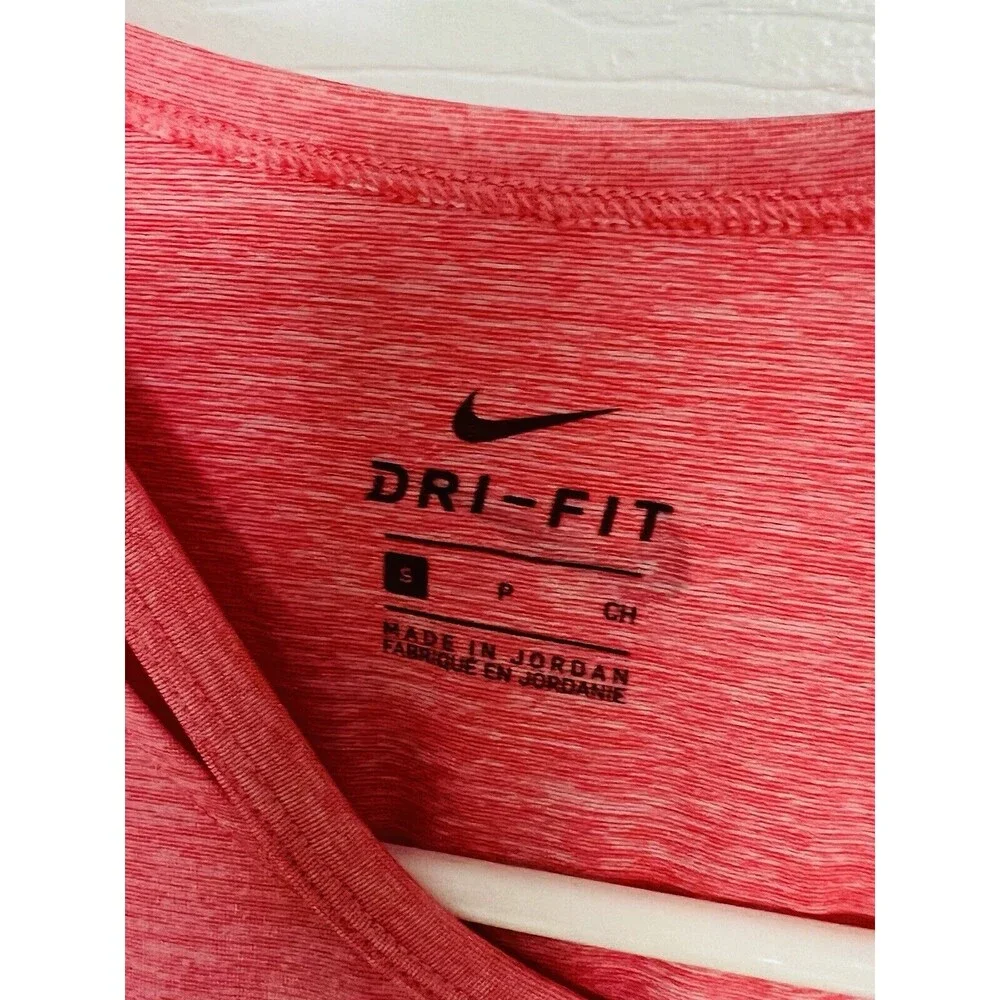 Nike Tank S Women Coral Pink Dri Fit Swoosh Athletic Sleeveless Shirt Casual